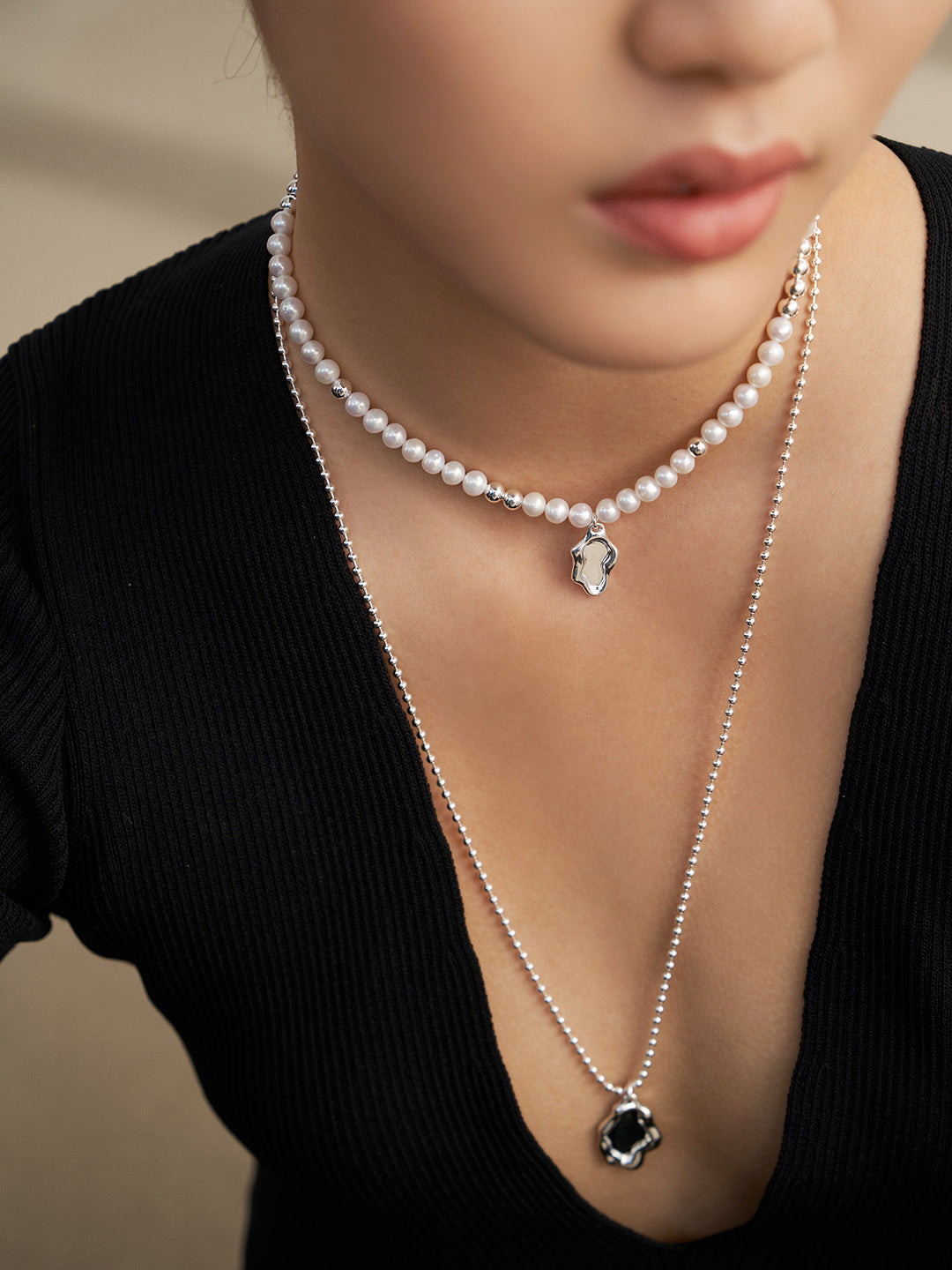 Mirror Lake Pearl Necklace - S925 Sterling Silver