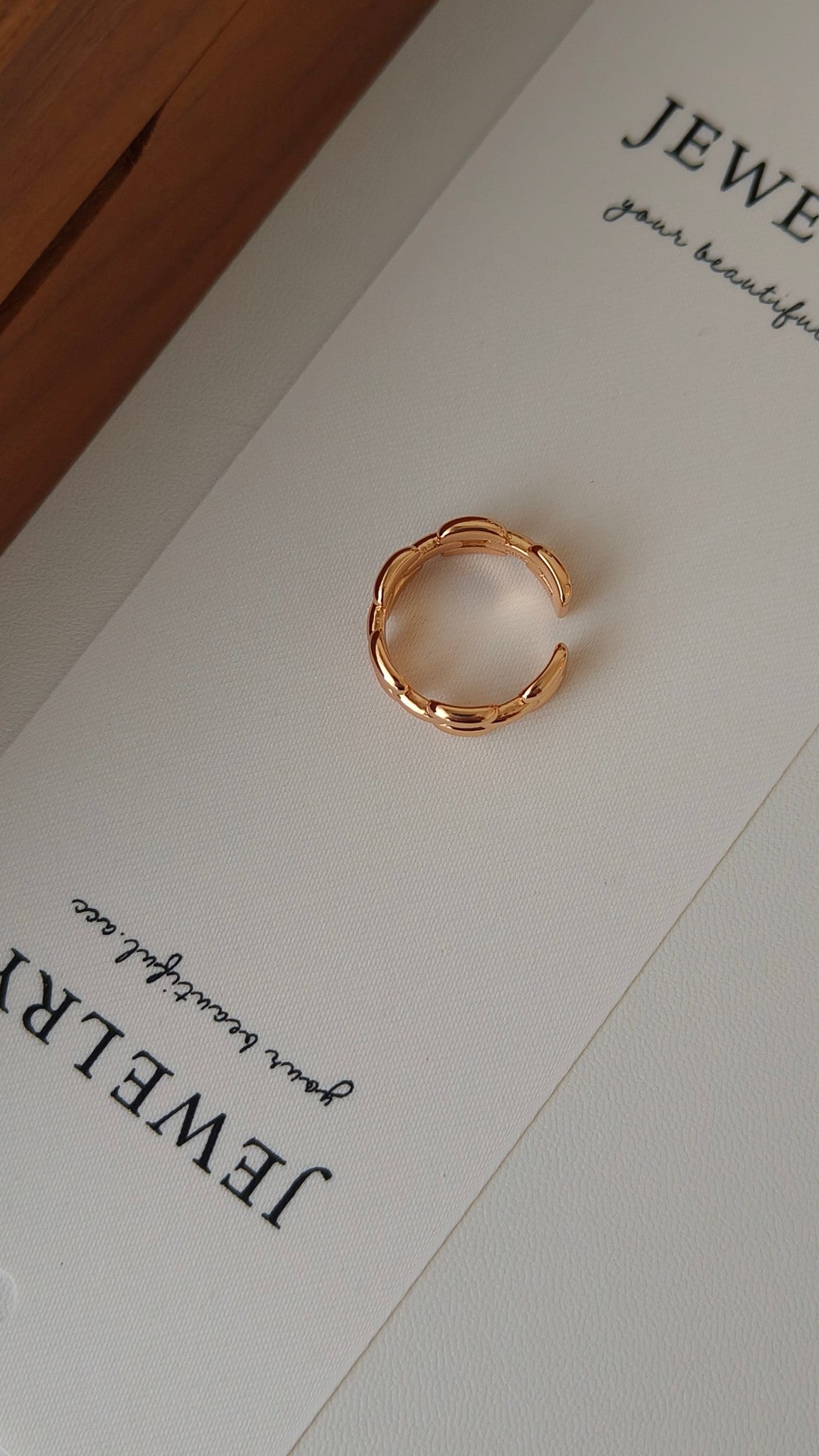 Woven Chain Open Ring - S925 Sterling Silver