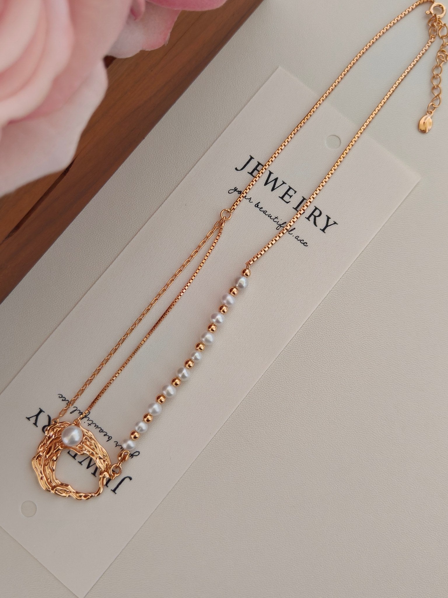 Molten Flow Pearl Necklace - S925 Sterling Silver