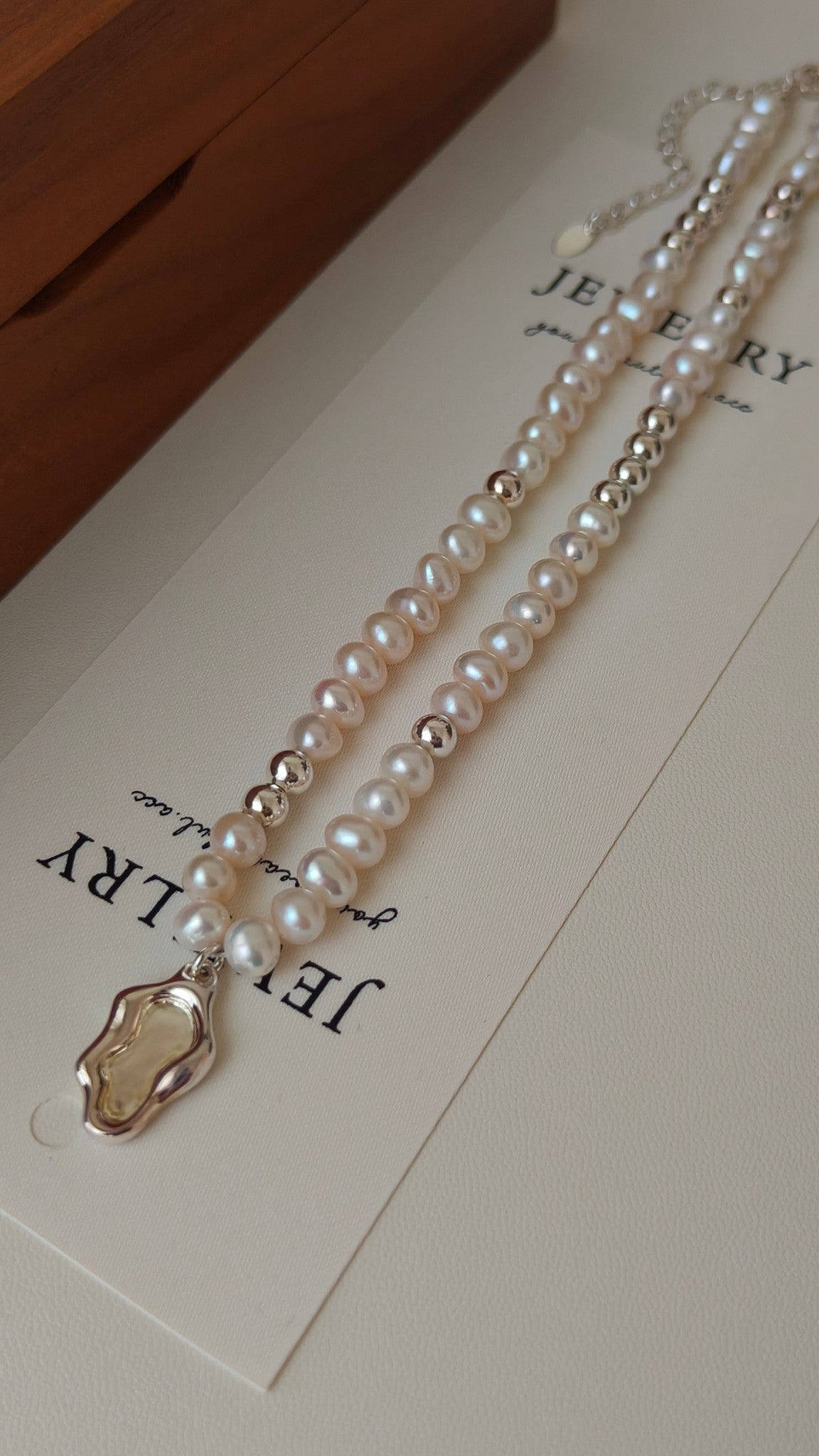 Mirror Lake Pearl Necklace - S925 Sterling Silver