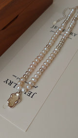 Mirror Lake Pearl Necklace - S925 Sterling Silver
